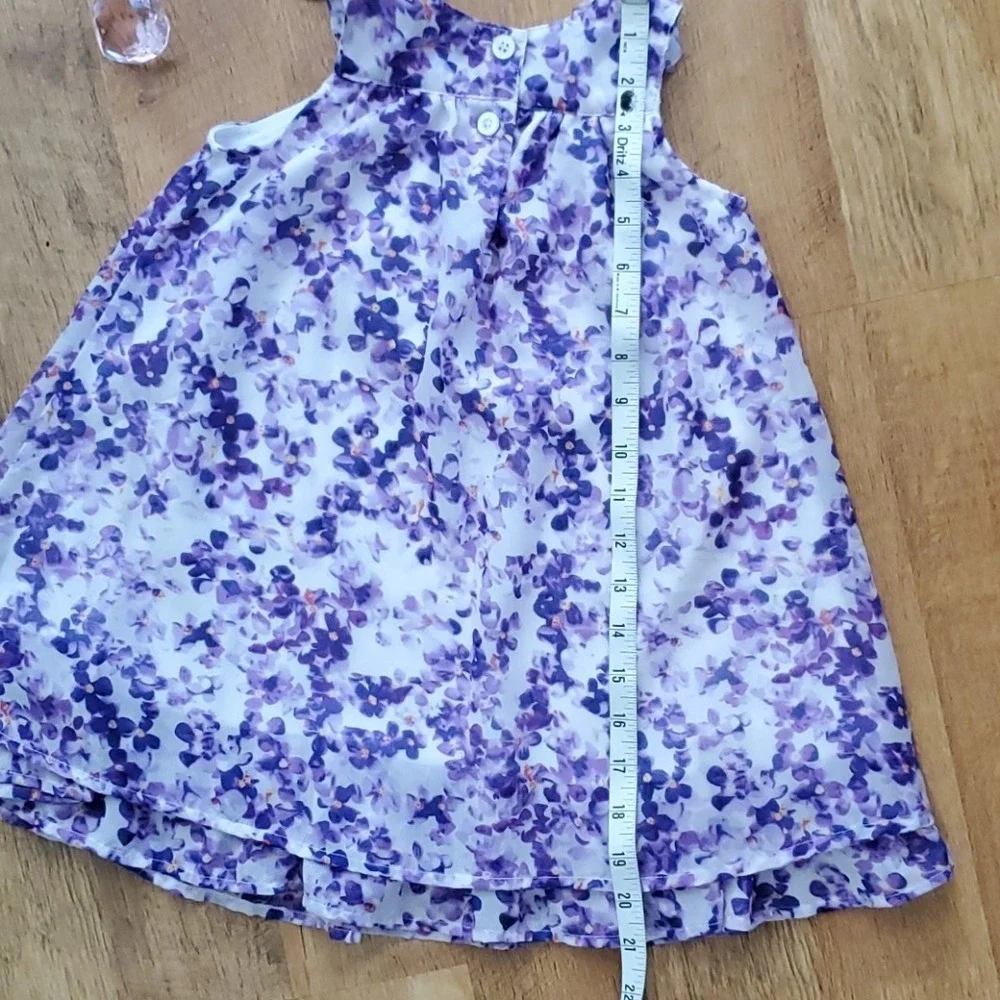Blueberi Boulevard‎ Girls Flowy Purple Floral Sleeveless Dress Size 4